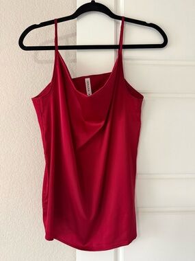 Zenana Outfitters Red Draped Cowl Neck Camisole
